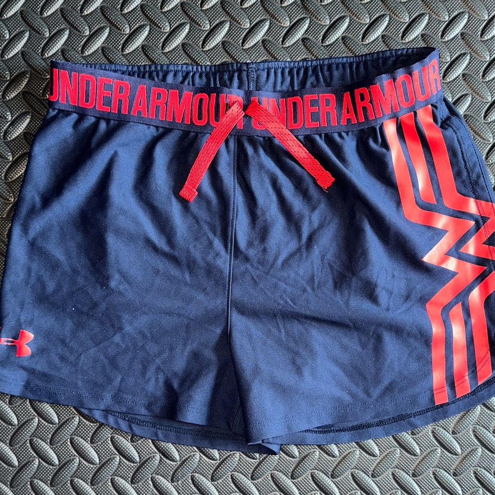 Under Armour Kids Navy and Red Shorts